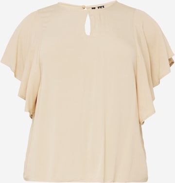 Vero Moda Curve Blouse 'EBBA ANNA' in Beige: front