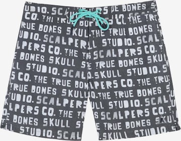 Scalpers Бански къси панталонки 'Studio' в сиво: отпред