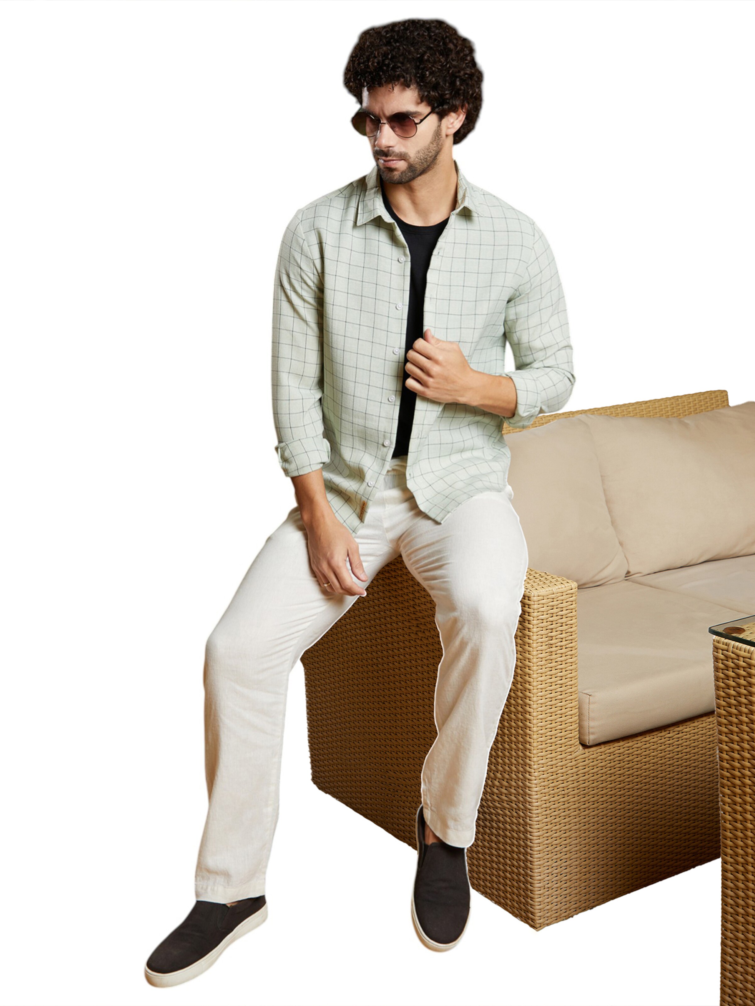 Campus Sutra Regular Fit Skjorte 'Charli' i hvid