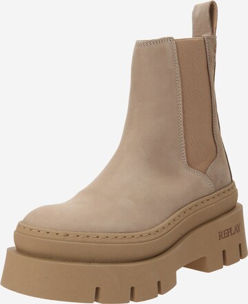 REPLAY - Botas Chelsea en beige: frente