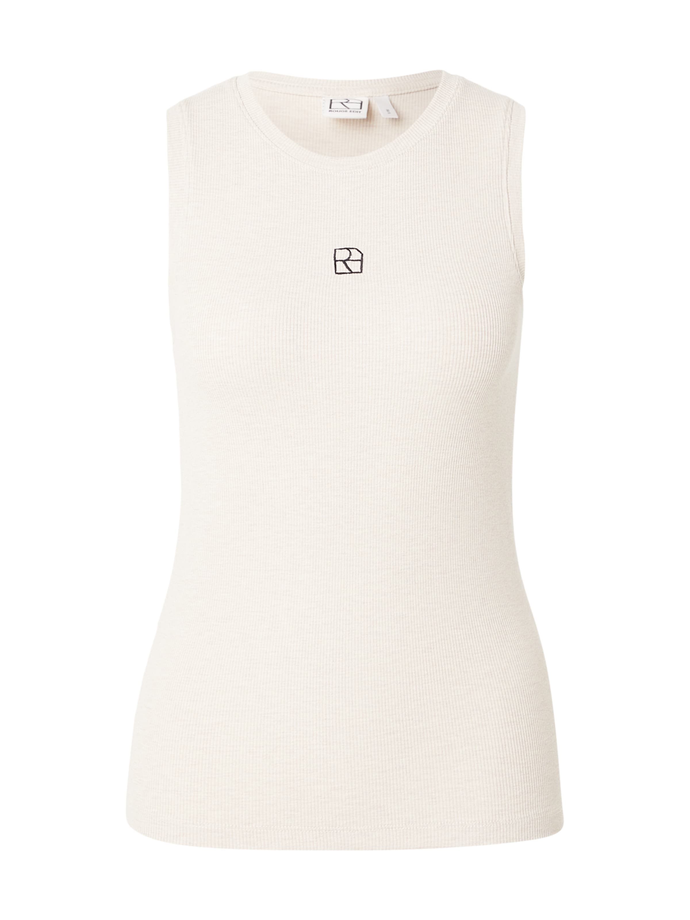 Top de la ROUGE EDIT pe bej: față