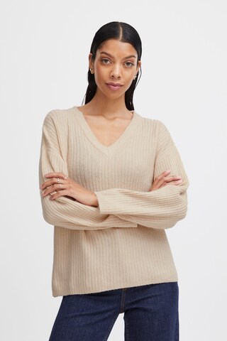 b.young Sweater 'Onema' in Beige: front