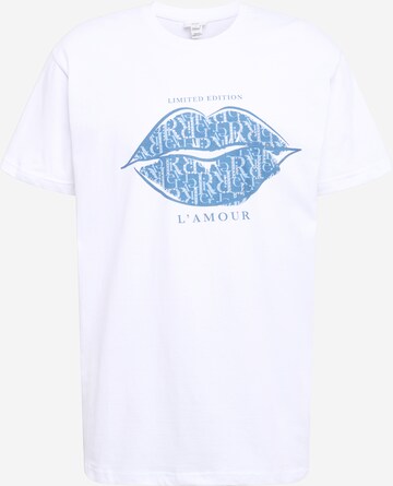 T-shirt 'LAMOUR' River Island Plus en blanc : devant