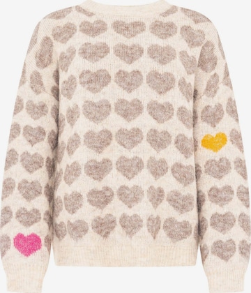 Zwillingsherz Strickpullover Pullover hearts in Beige: Vorderseite