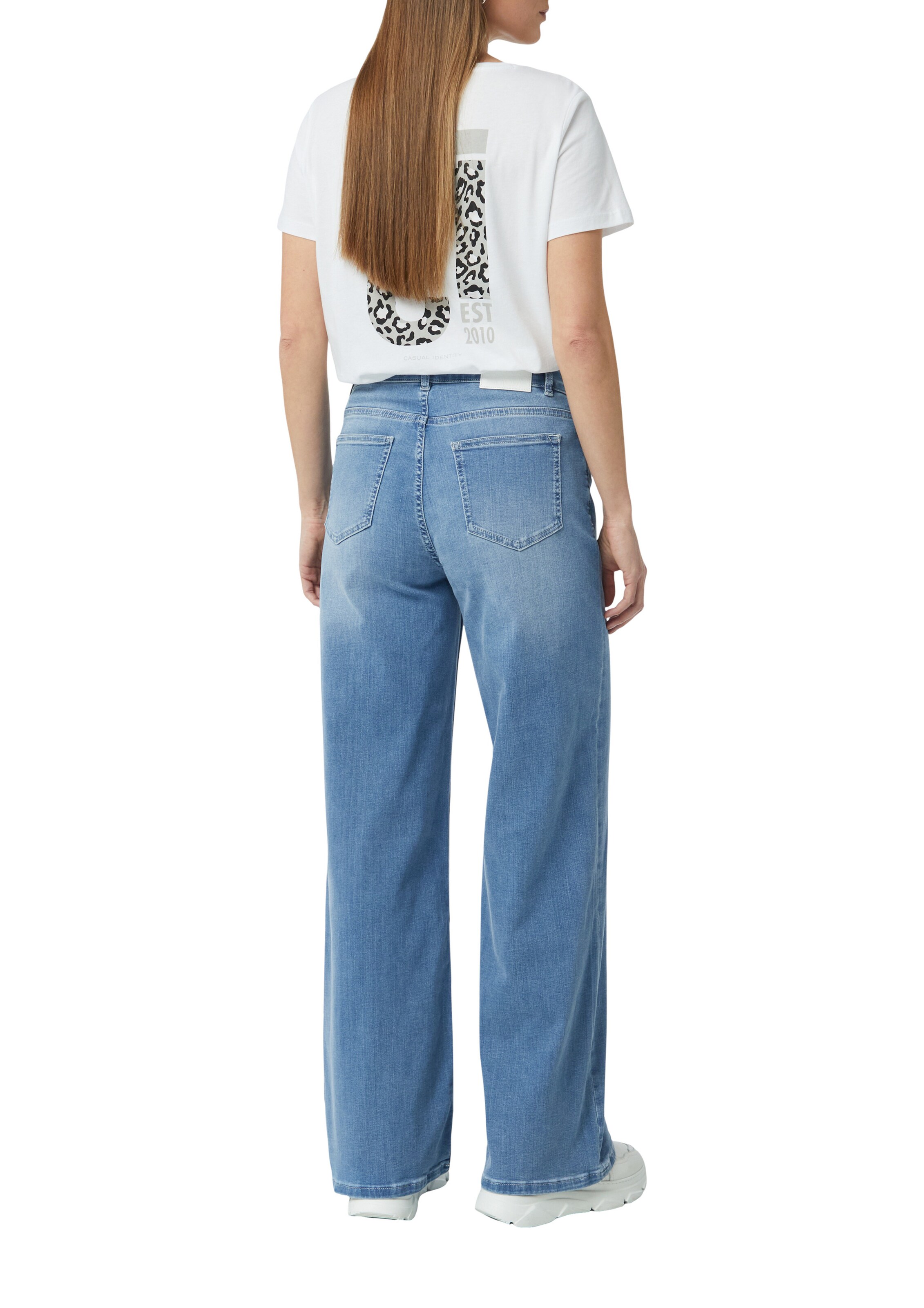 comma casual identity Wide leg Jeans in Blauw