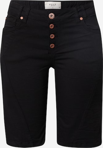 PULZ Jeans Regular Broek 'ROSITA' in Zwart: voorkant