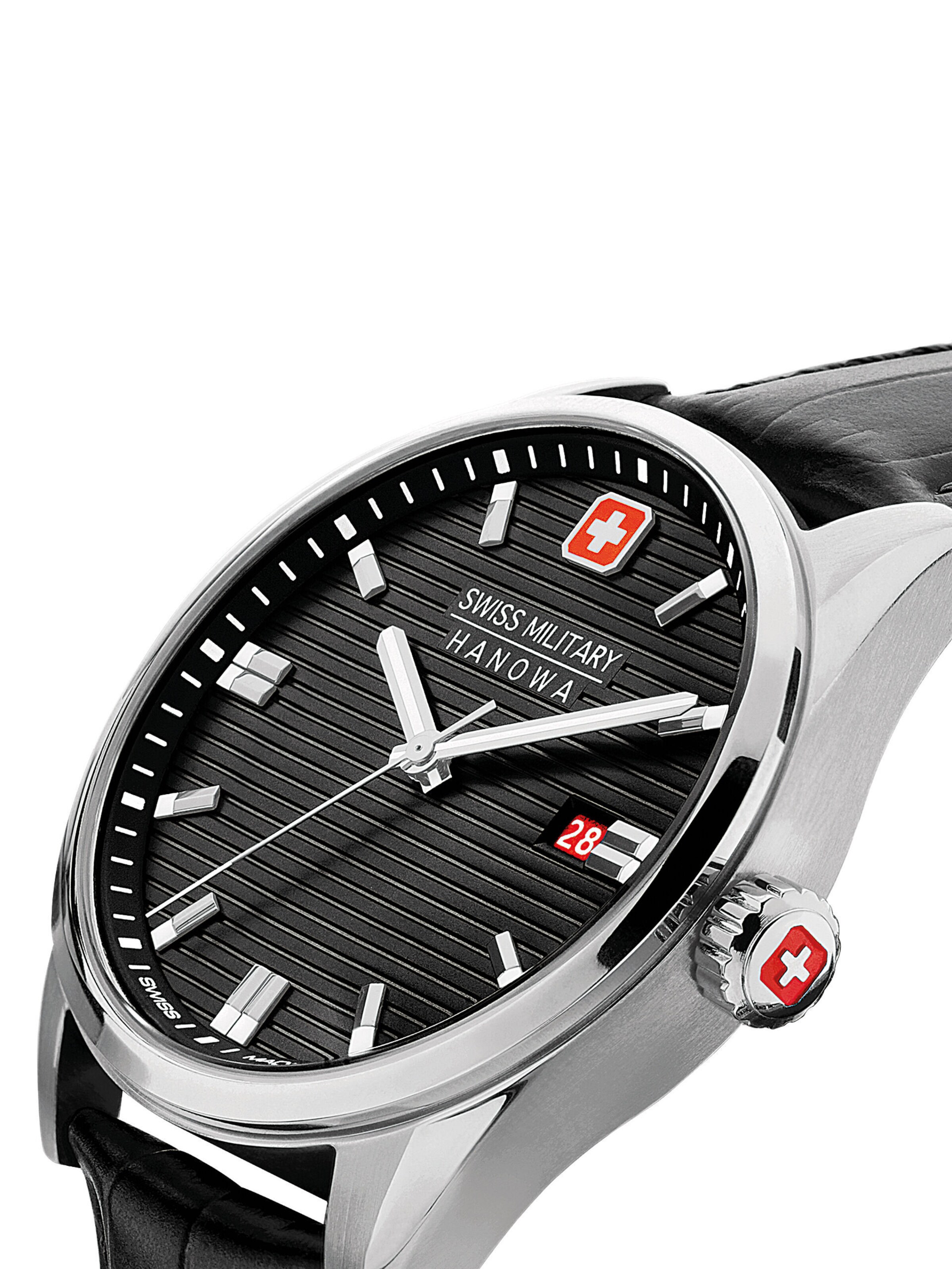 SWISS MILITARY HANOWA Analoog horloge 'Roadrunner' in Zwart