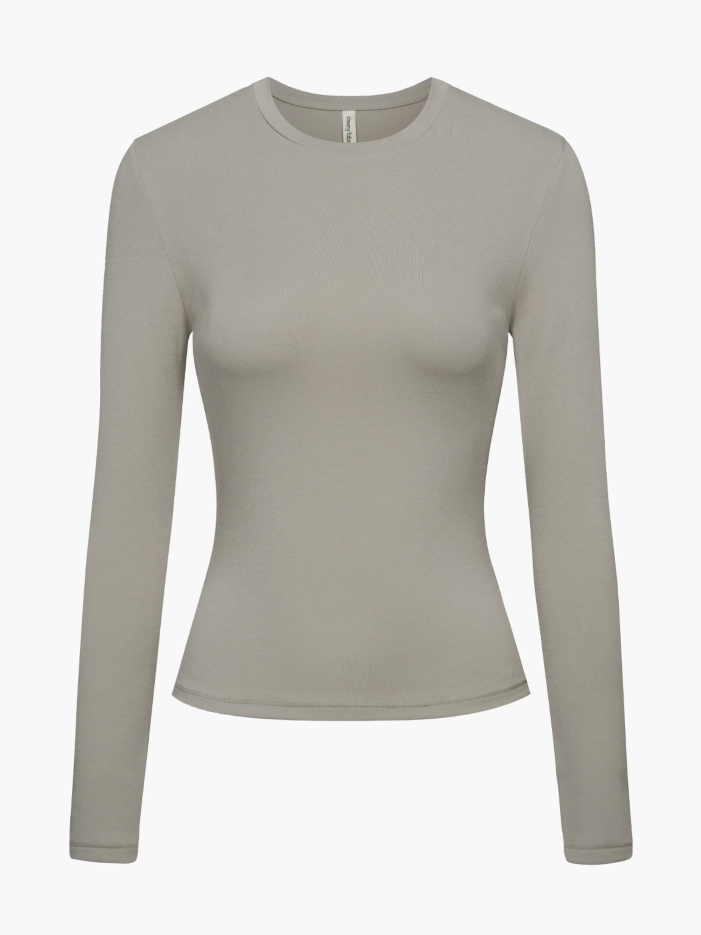 cfab (formerly creamy fabrics) T-shirt 'Cotton Longsleeve' i grå: framsida