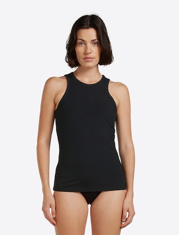 Maglietta intima 'W Mer Rib Lotus' di ICEBREAKER in nero: frontale