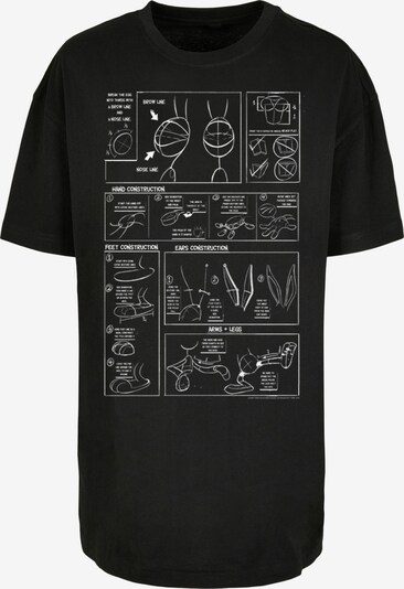 F4NT4STIC T-shirt oversize 'Looney Tunes Bugs Bunny Construction' en noir / blanc, Vue avec produit