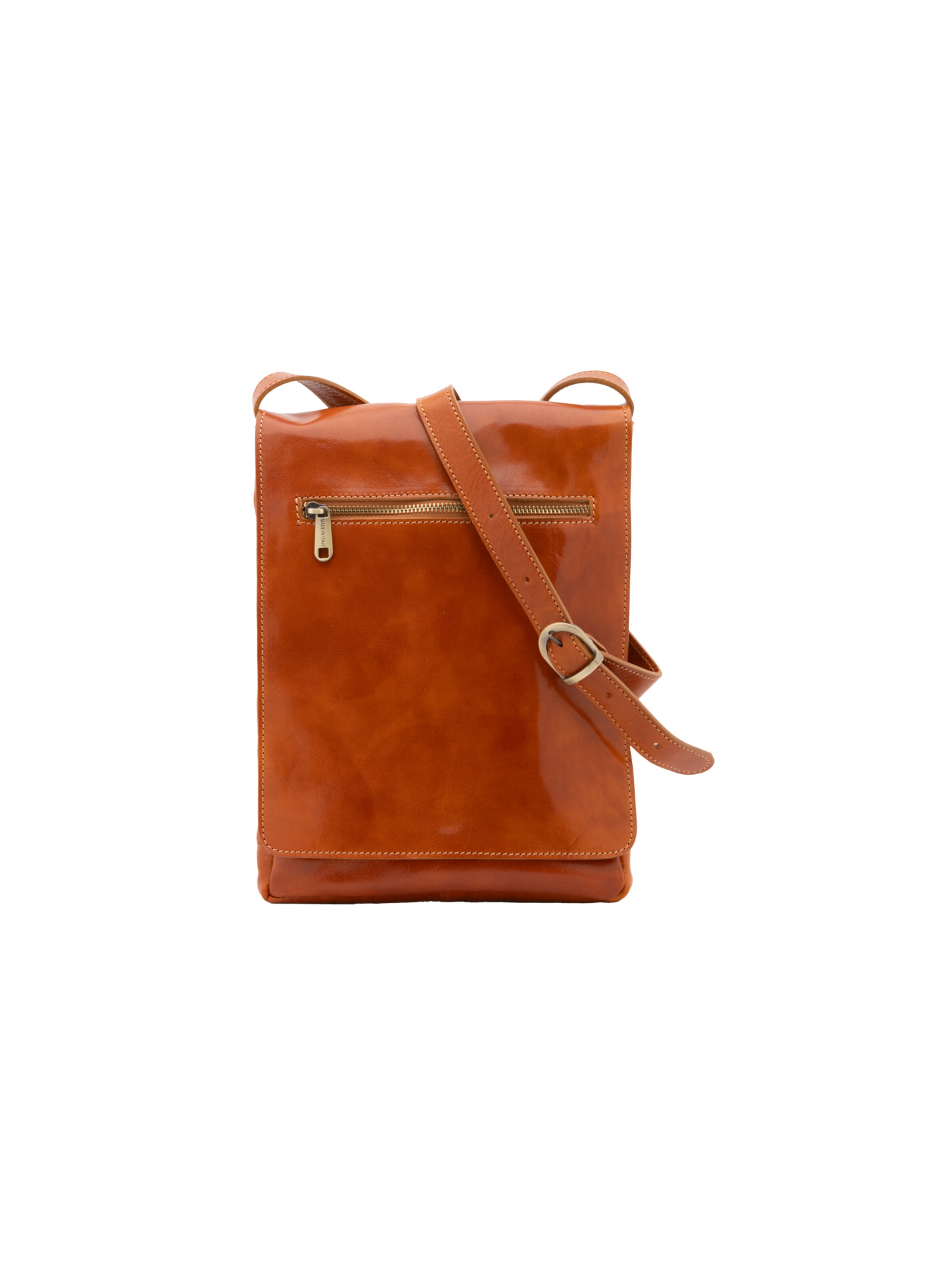 Borsa a tracolla 'Borsa a tracolla uomo vera pelle vacchetta con chiusura calamita - Made in Italy' di I Fratelli in beige: frontale
