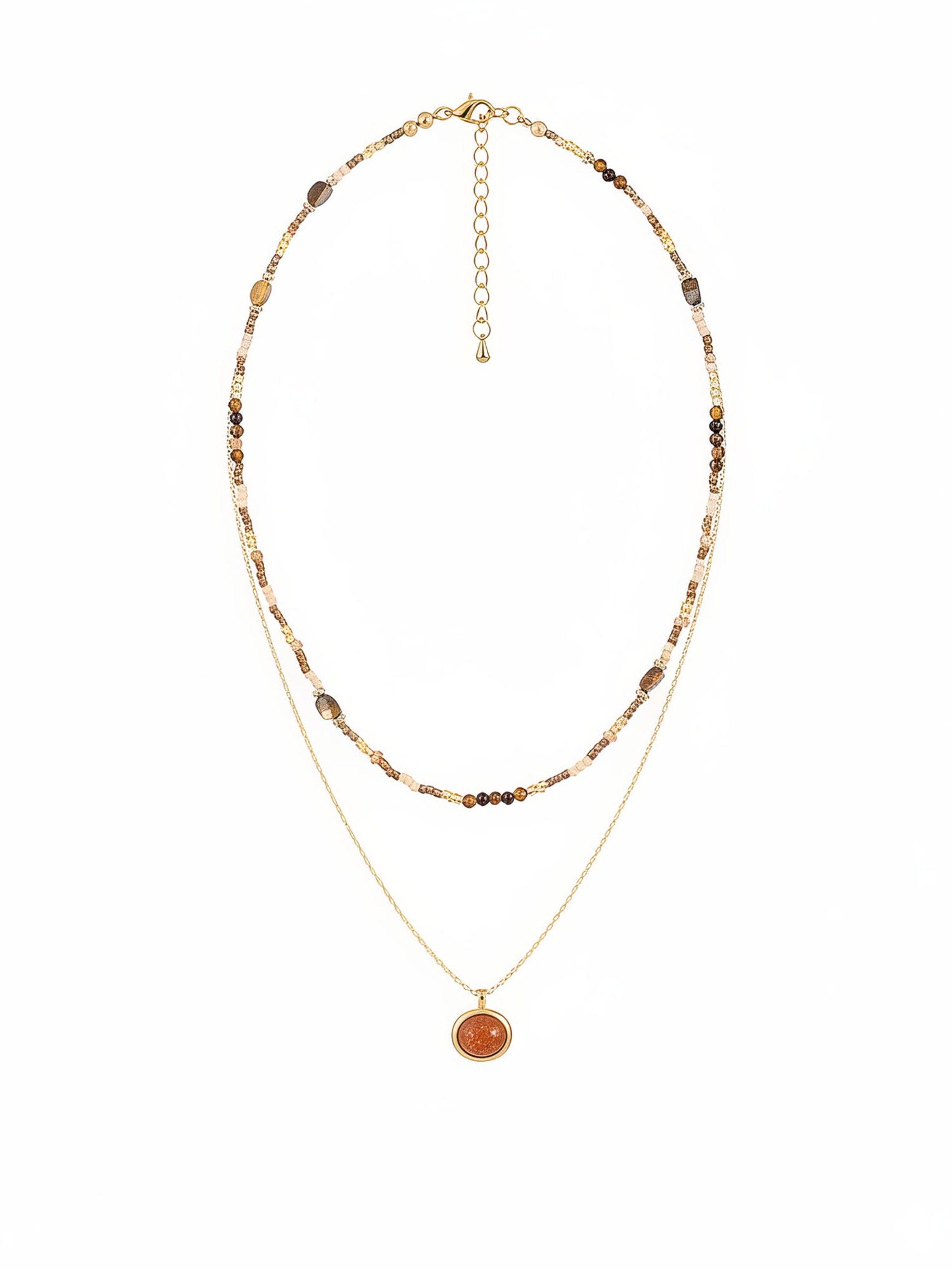 Nemomatheo Necklace 'Schutzstein' in Brown: front