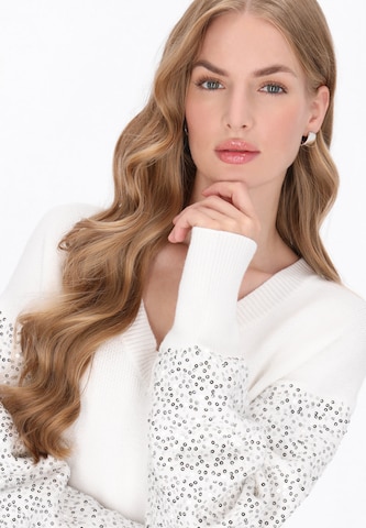 DreiMaster Klassik Gebreide jurk in Wit