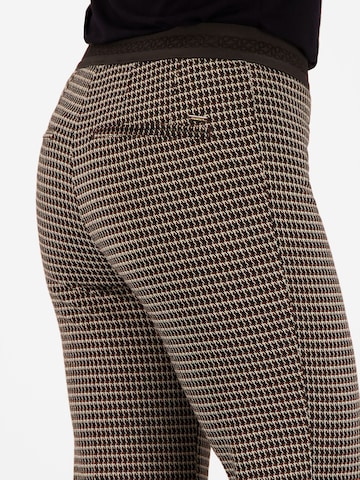 Gardeur Slim fit Trousers with creases 'Zaria' in Brown