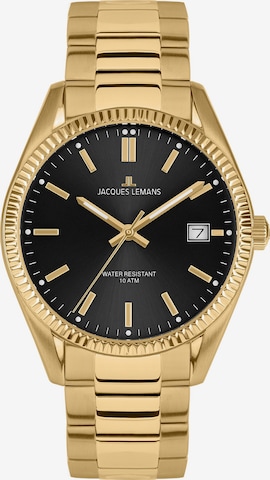 Jacques Lemans Analoguhr in Gold: Vorderseite