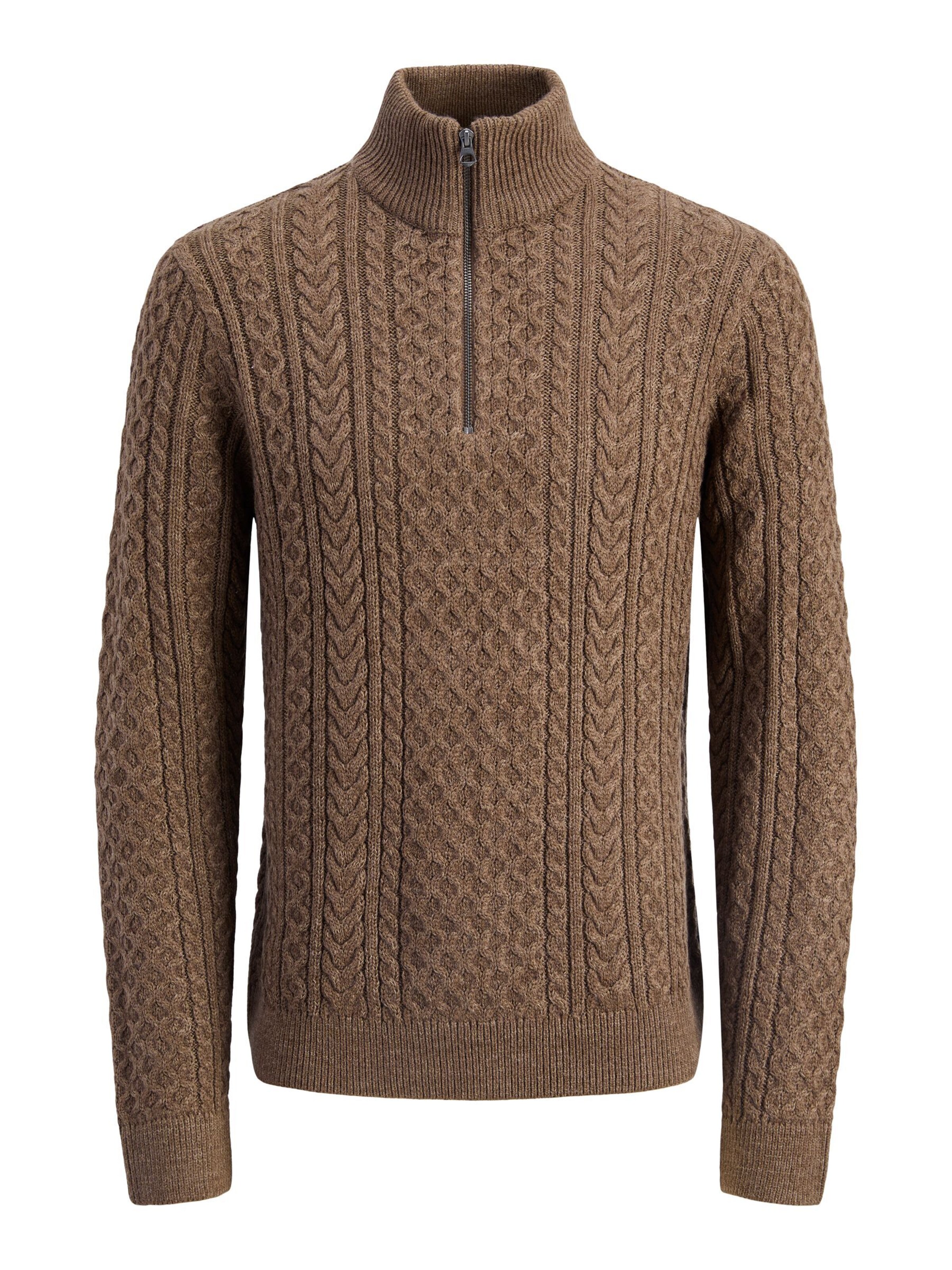 JACK & JONES Sweater in Brown: front