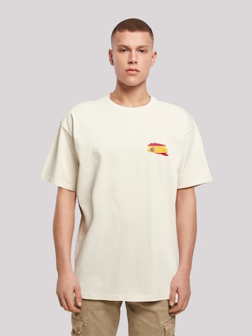 F4NT4STIC Shirt 'Spain Spanien Flagge' in Beige: Vorderseite