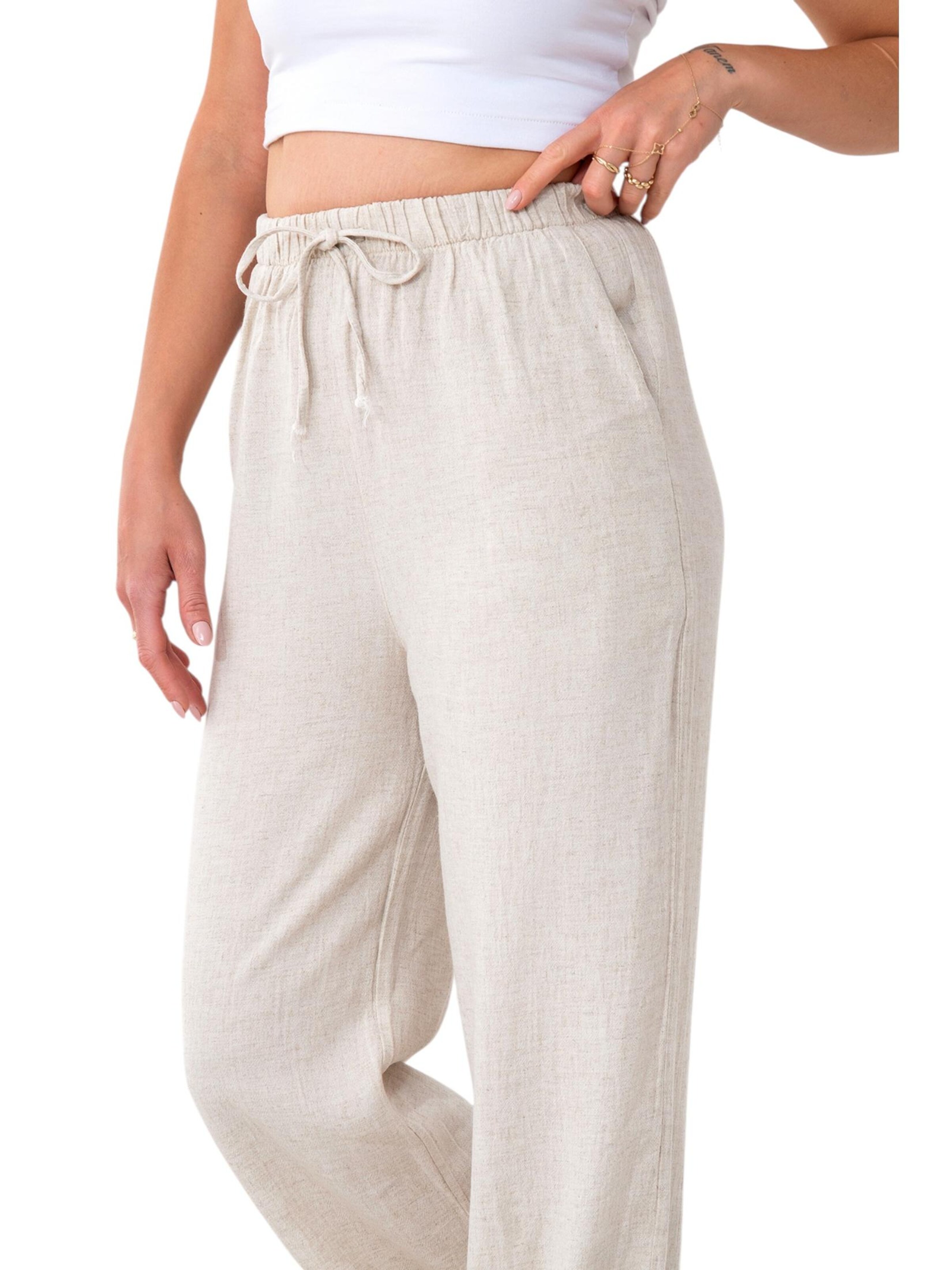 WENOR Wide leg Broek 'SAIRA' in Beige