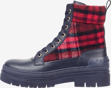 TOMMY HILFIGER Lace-Up Ankle Boots in Red: front