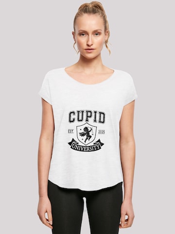F4NT4STIC Shirt 'Cupid University Valentinstag' in Wit: voorkant