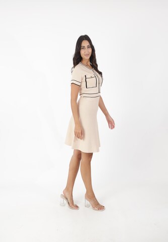 Elara Gebreide jurk in Beige