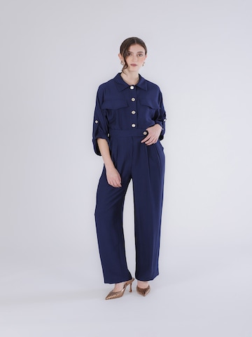 Wide leg Pantaloni con pieghe di CAFè NOIR in blu