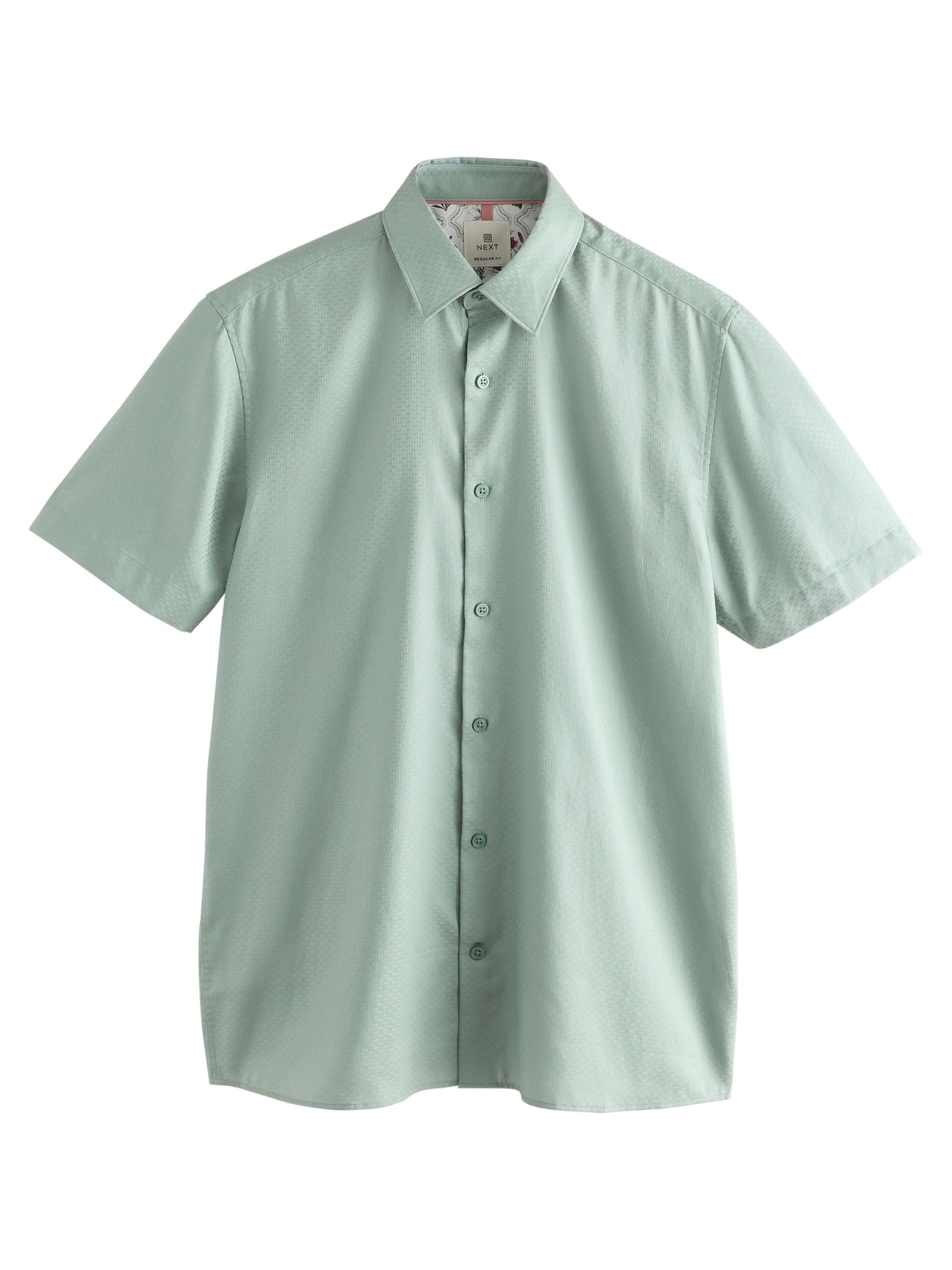Next Regular fit Button Up Shirt in Green: front