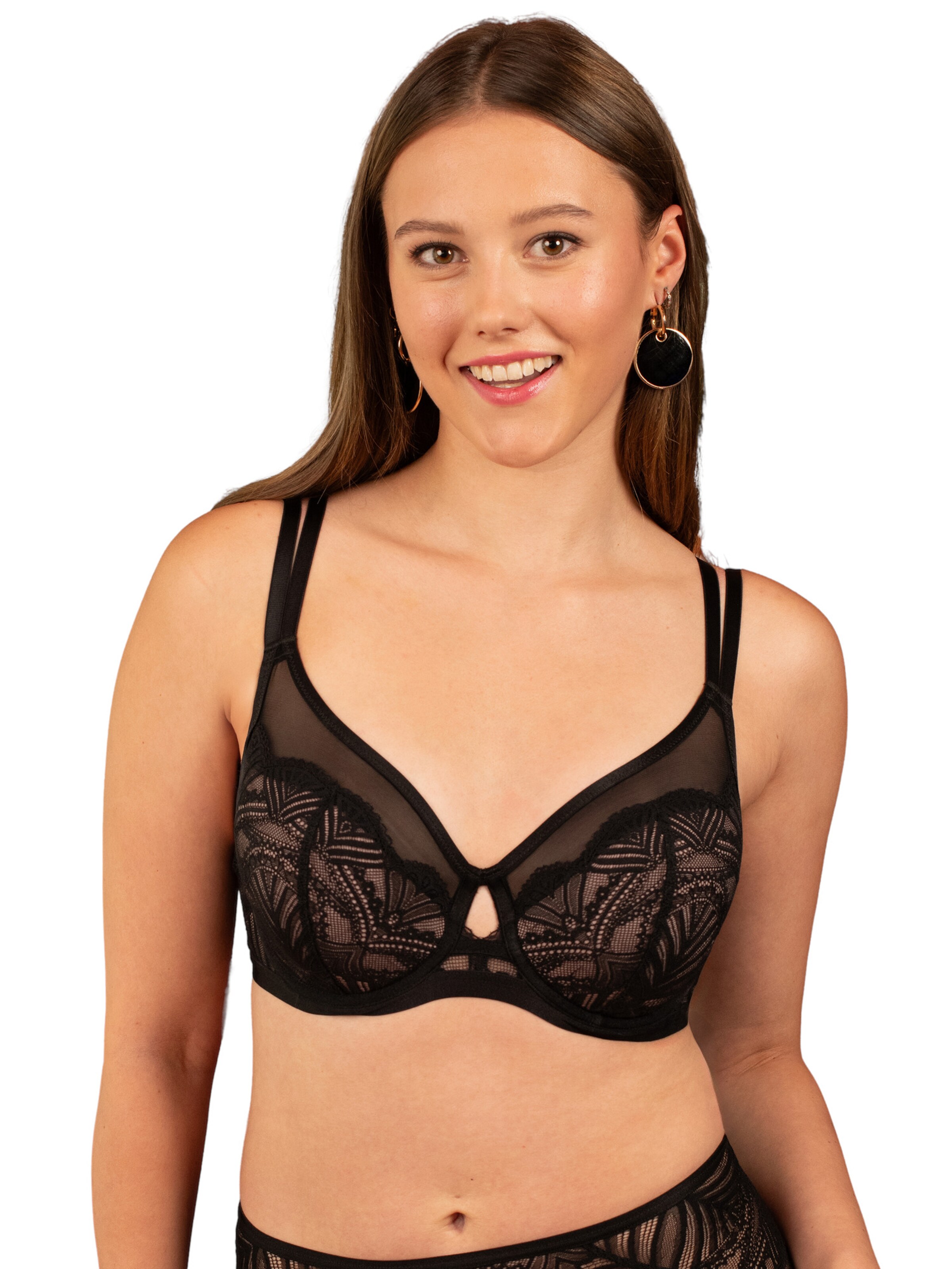 SugarShape High neck BH 'Sensla Luxe' in Schwarz: Vorderseite