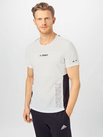 ADIDAS TERREX Performance Shirt 'Agravic Pro' in White: front