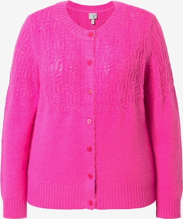 Ulla Popken Gebreid vest in Roze: voorkant