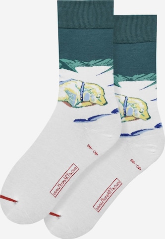 MuseARTa Socks 'Franz Marc - Liegender Hund Im Schnee' in Mixed colors: front