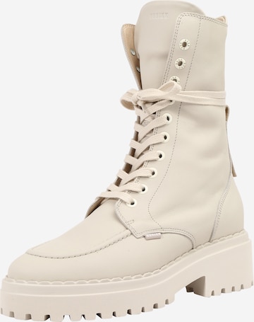 Nubikk Lace-Up Boots 'Fae Aubine' in Beige: front