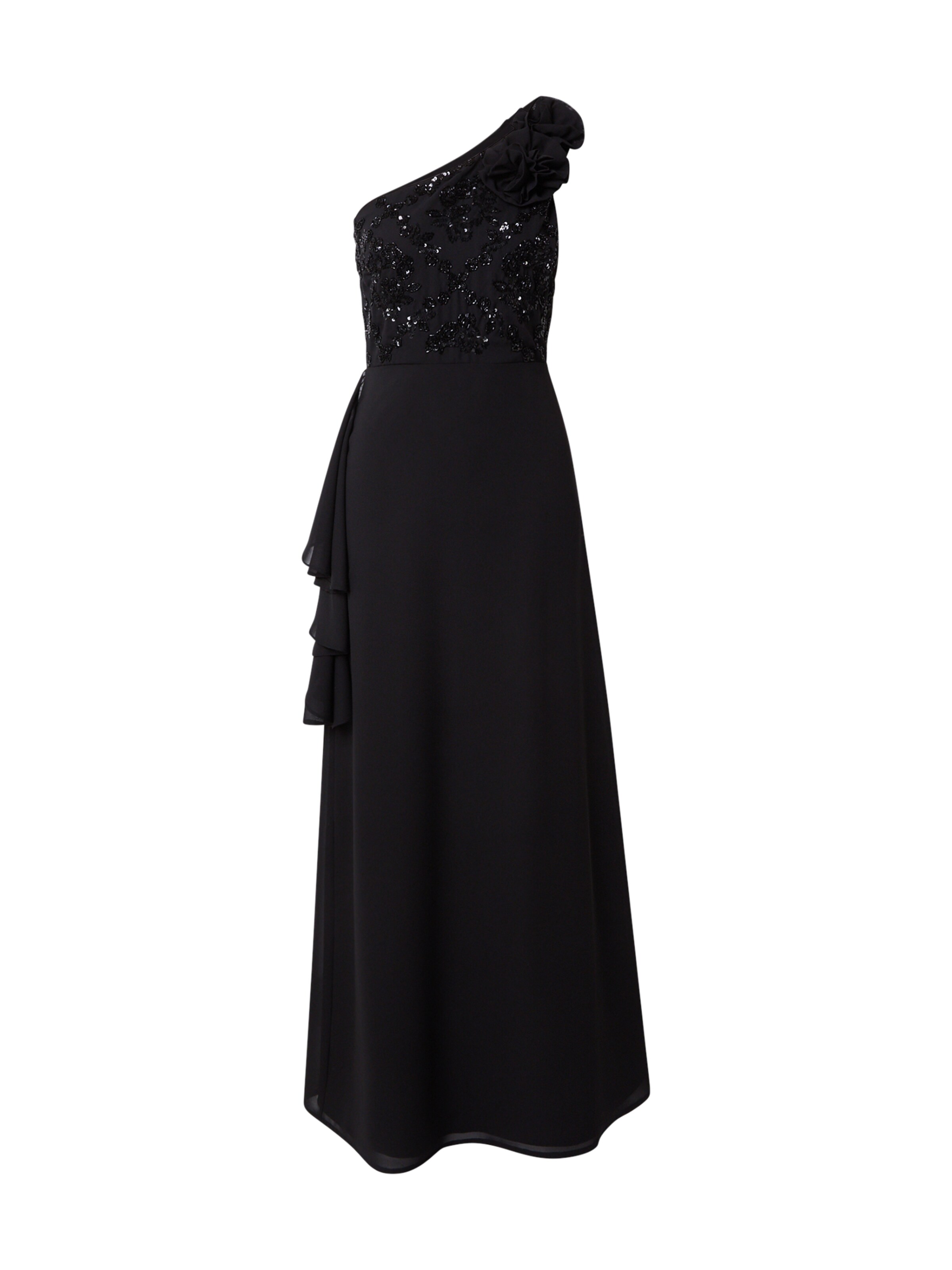 Maya Deluxe Evening Dress in Black: front