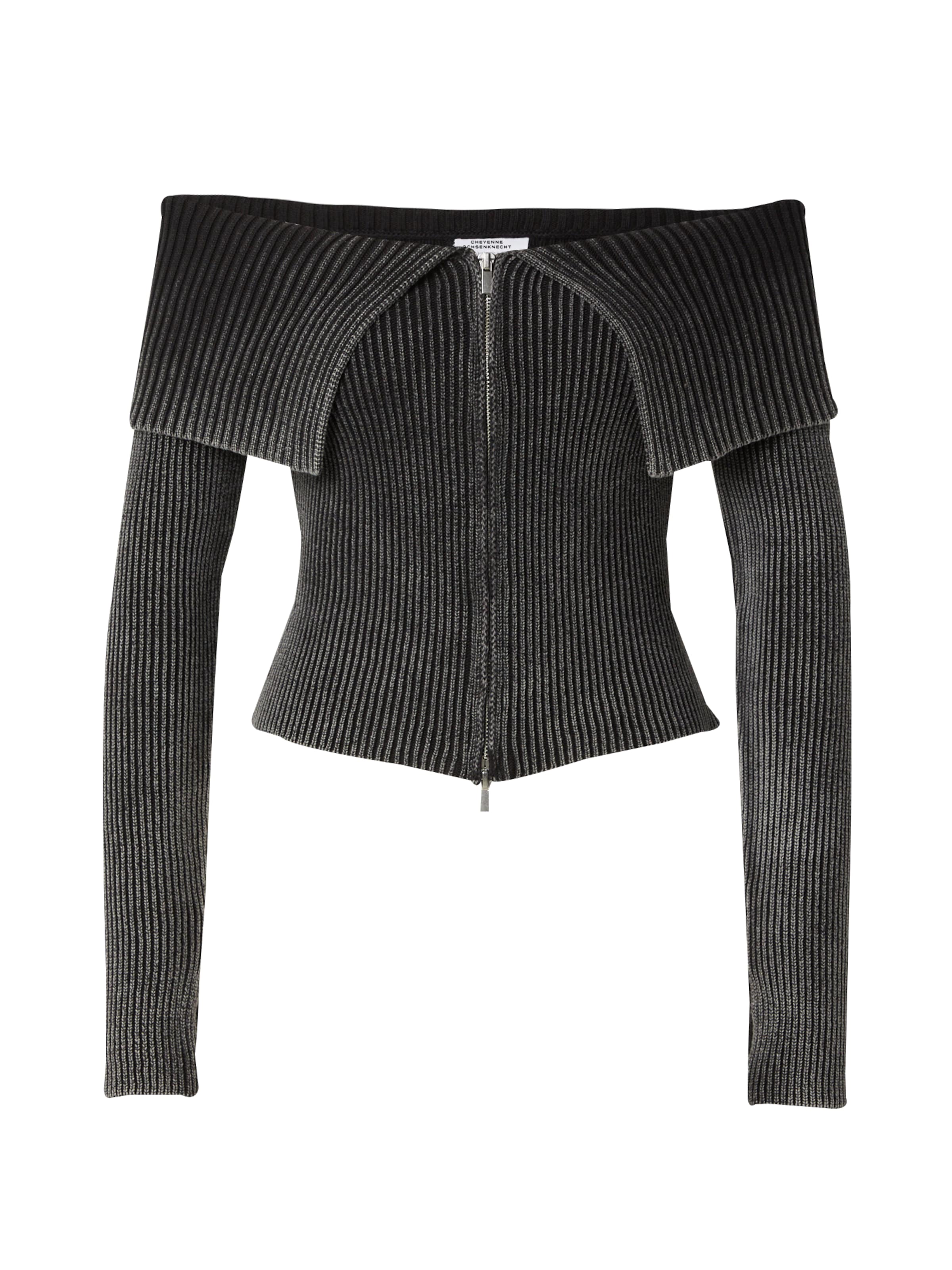 Geacă tricotată de la Cheyenne Ochsenknecht pe gri: față