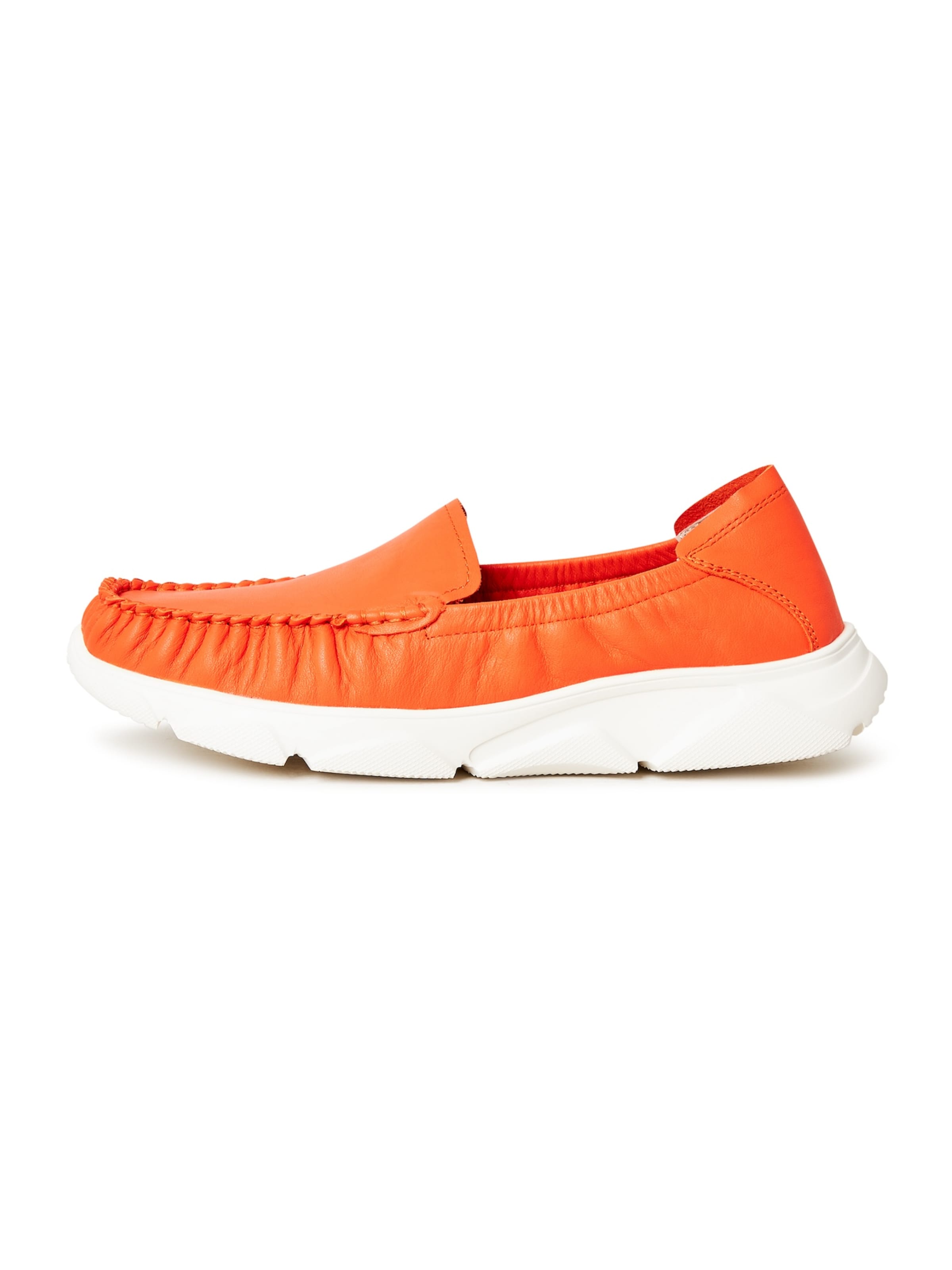 CESARE GASPARI Mokassin in Orange: Vorderseite