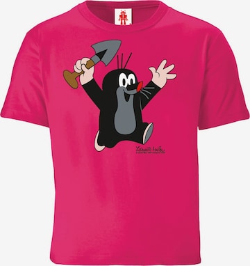 LOGOSHIRT Shirt 'Der kleine Maulwurf - Juhu' in Pink: front