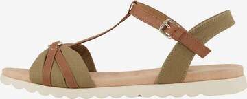 TOM TAILOR Strap Sandals in Brown: front