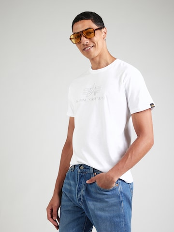 ALPHA INDUSTRIES Póló - fehér: elől
