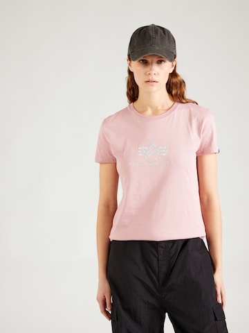 T-shirt ALPHA INDUSTRIES en rose : devant