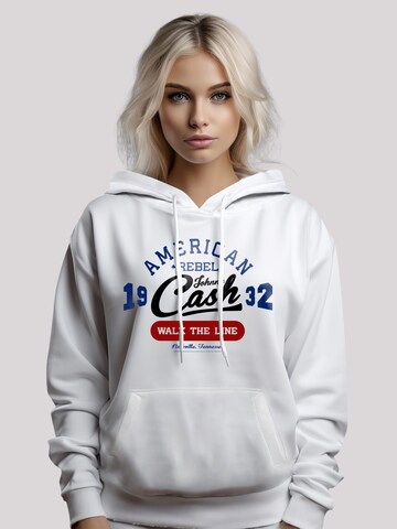 F4NT4STIC Sweatshirt 'Johnny Cash Music Walk the Line' in Weiß: Vorderseite