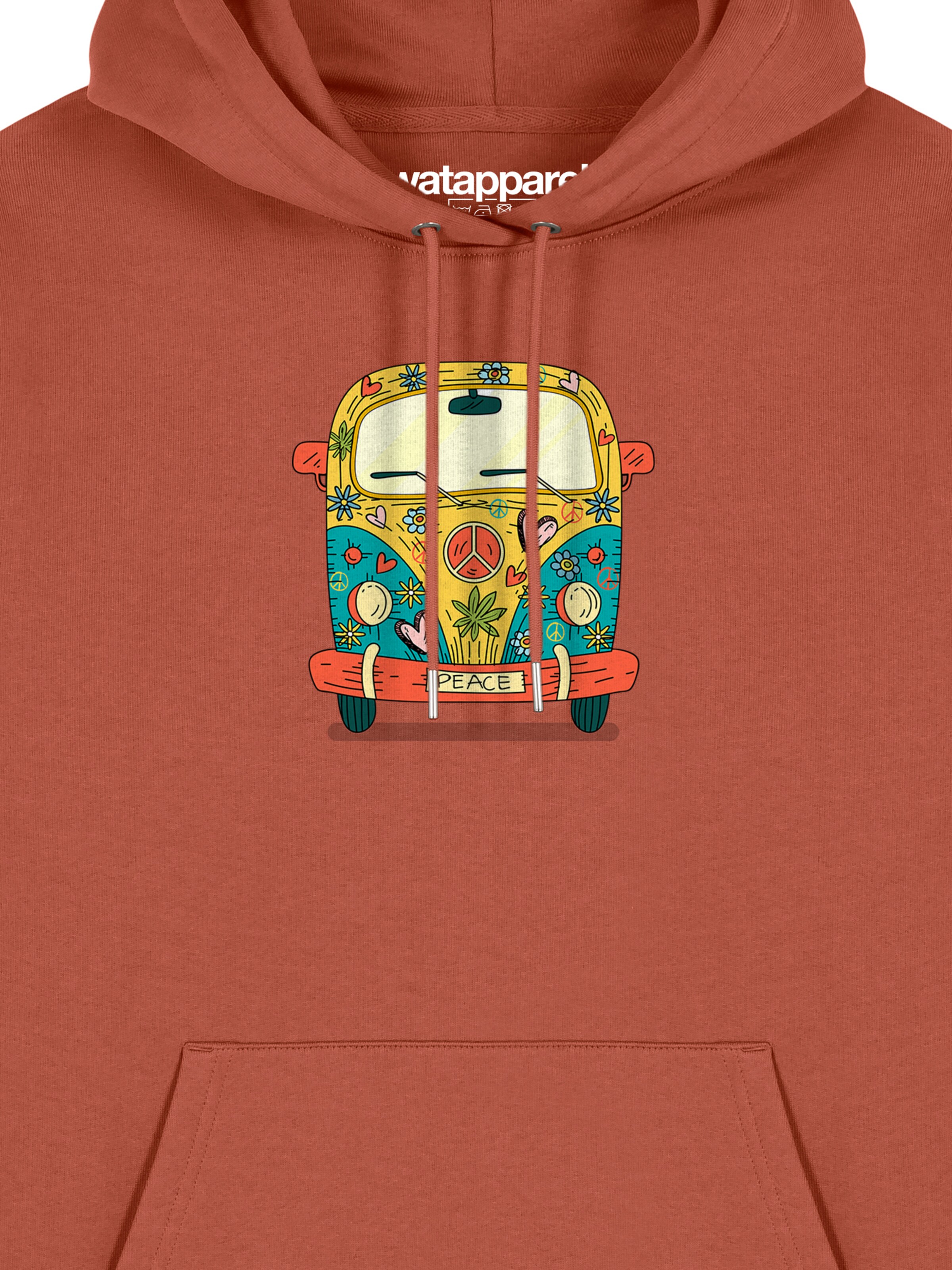 Felpa 'Hippies Bus' di Watapparel in marrone