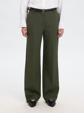 Wide Leg Pantalon à plis 'SLFRITA' SELECTED en vert : devant