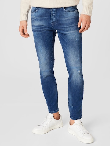 Goldgarn Slimfit Jeans i blå: framsida