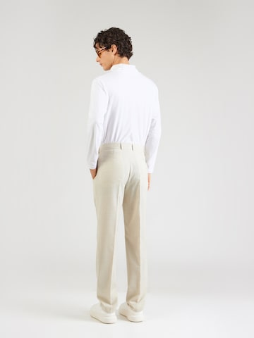 BOSS Slim fit Trousers with creases 'Genius' in White