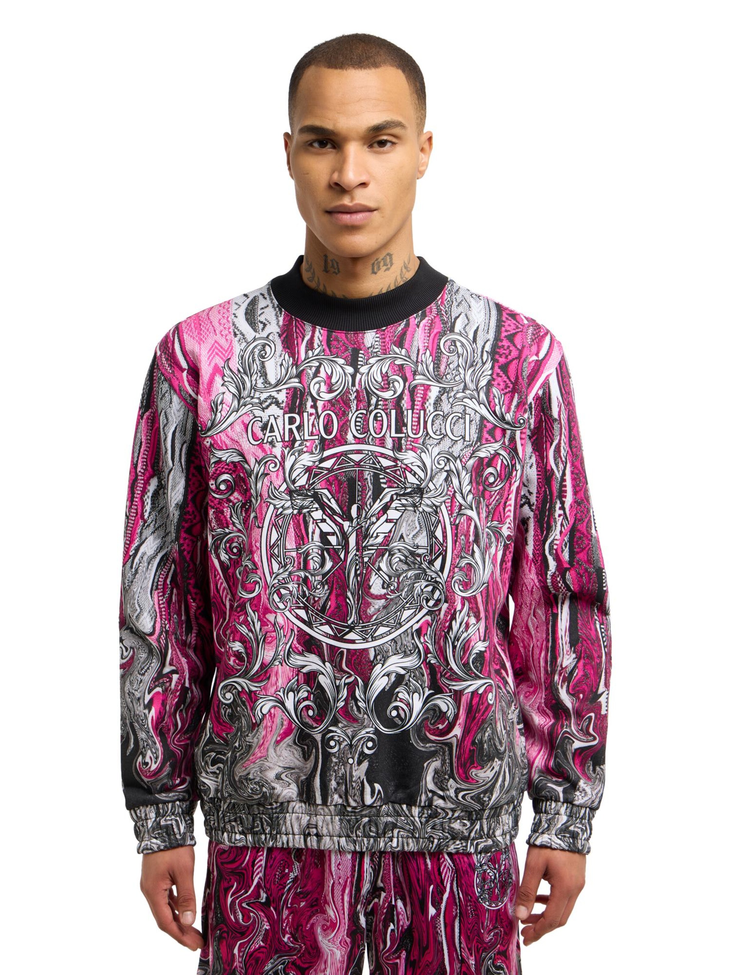 Carlo Colucci Sweatshirt ' Dematte ' in Pink: front