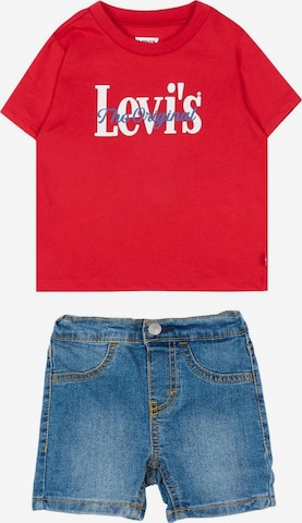 Levi's Kids Zestaw 'LVB HP AOP LOGO TEE & SHORT' w kolorze czerwony: przód