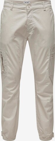 Effilé Pantalon cargo 'CAM' Only & Sons en beige : devant