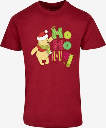 ABSOLUTE CULT T-Shirt 'Winnie The Pooh - Ho Ho Ho Scarf' in Rot: predná strana