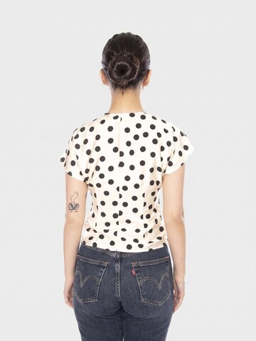 Haut 'TOP WITH BLACK AND WHITE POLKA DOT PRINT' wild pony en blanc