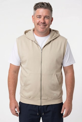 Men Plus Bodywarmer in Beige: voorkant